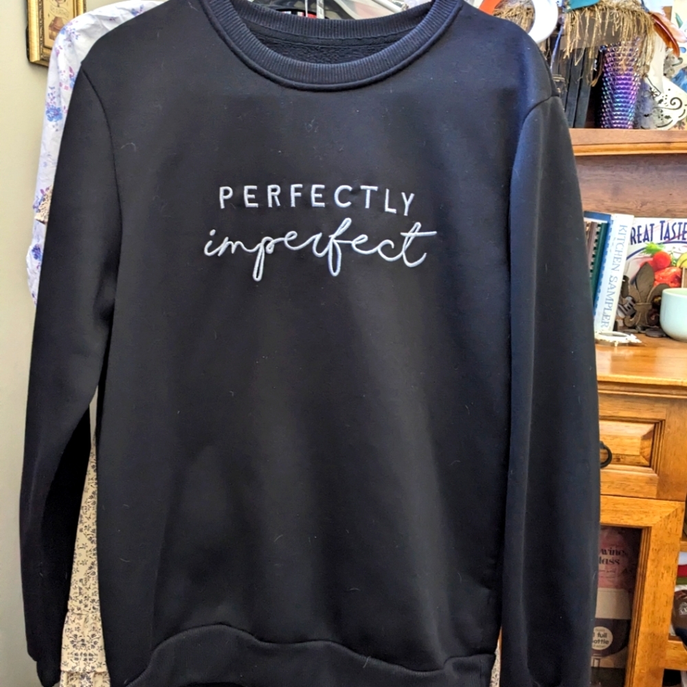🚨 $5 w/Bundle 2+Items 🔥SHEIN Perfectly Imperfect Sweatshirt Size L Black